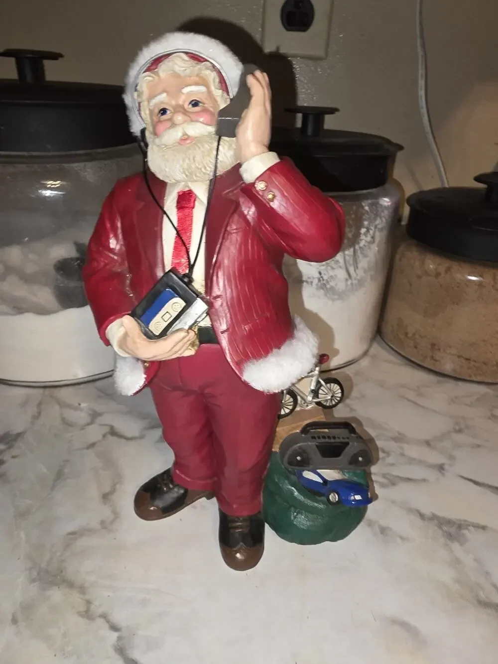 Vtg 80s Midwest 20th Century Santa Claus Cassette Player Mobile Phone Christmas